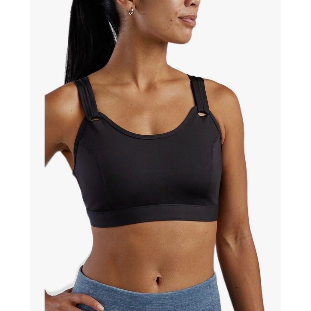 Title Nine Three Reasons High Impact Sports Bra Black Adjustable Support 36DD